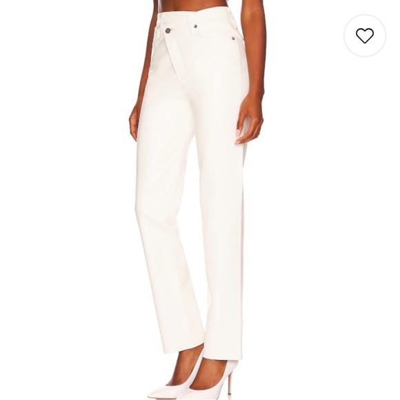 Agolde Recycled Leather Criss Cross Jeans Straight Leg Pants in White Size 31 - Picture 3 of 10